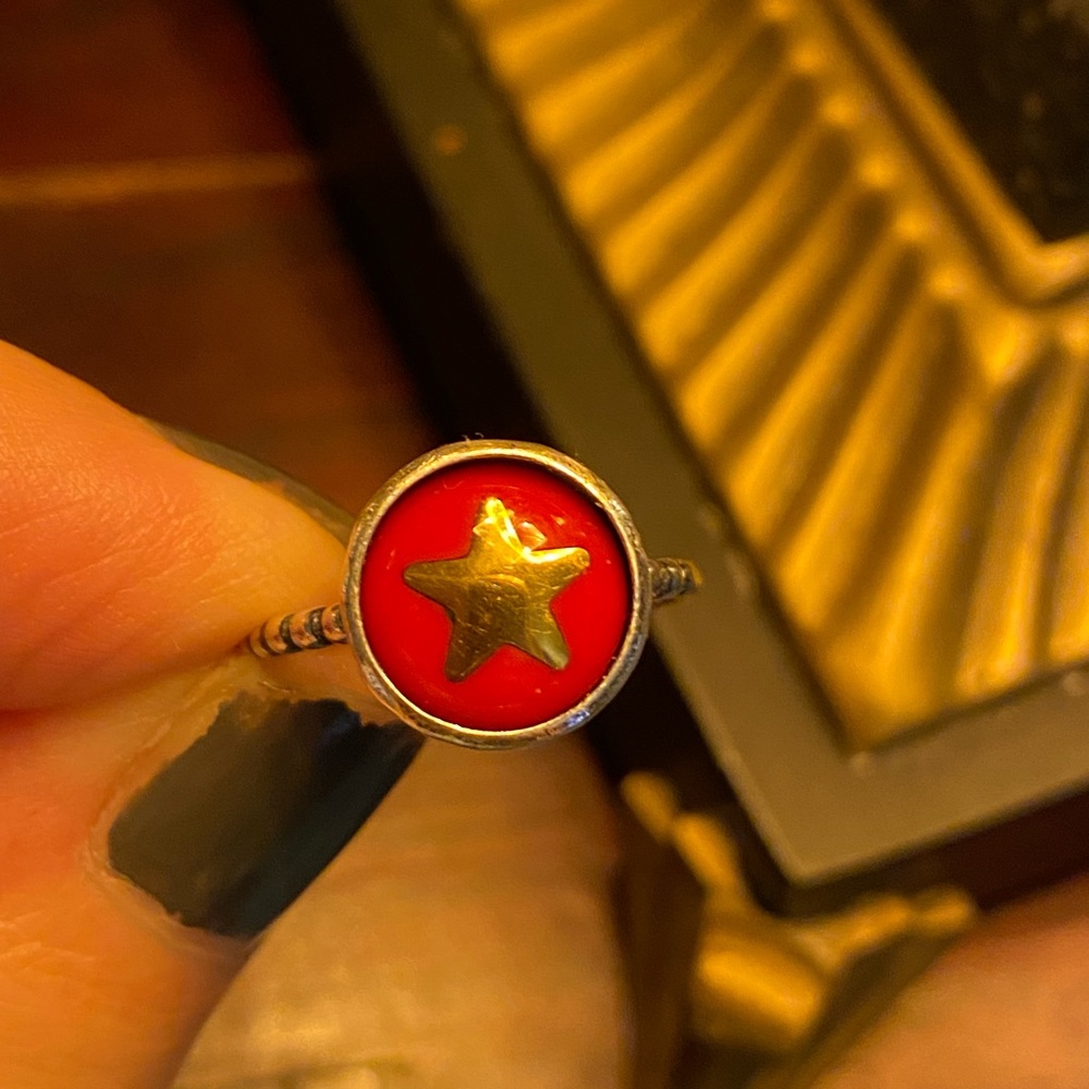 DIESEL Red Star Ring - sz. 6